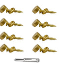 Eight Piece Dope Retro Brass Decorative Screws With Caps Set For Mirror Screws Upholstery Tacks And Thumb Tacks For Wall Hangings Fast Cap Wood Handcrafted Hardware Half Inch 12mm Gold Brass