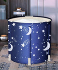 Portable Ice Bath Tub For Recovery And Therapy, Foldable freestanding soaking bath with star and moon design, 120 liter capacity