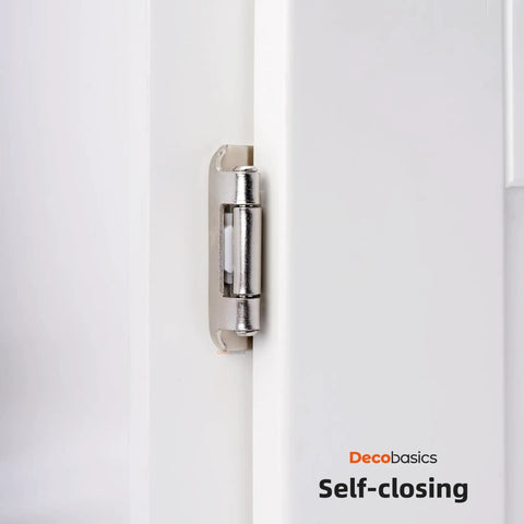 Close-up of Brushed Nickel One Half Inch Overlay Cabinet Hinges Self Closing Semi Wrap Face Frame For Cabinet Doors