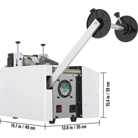 YS-100 Auto Heat Shrink Tube Cutter Machine With 350W Power and Micro Computer Control System for precise die cutting.