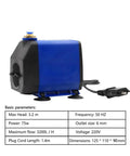 Water cooled coolant pump for CNC router, 75W, 220V, max flow 3200L/H, compact design for efficient woodwork cutting.