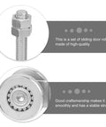 Heavy Duty Sliding Gate Roller With Steel Rail Wheel, Industrial Track Pulley For 200Kg Load, Durable Silver Metal Wheel close-up