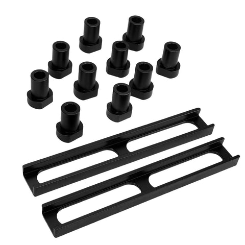 Aluminum Alloy Workbench Dog Stop Non Slip Clamping Pad For MFT Tables Woodworking Positioning Block Kit 10 Pieces With 2 Bases Tough As Nails For The Shop displayed