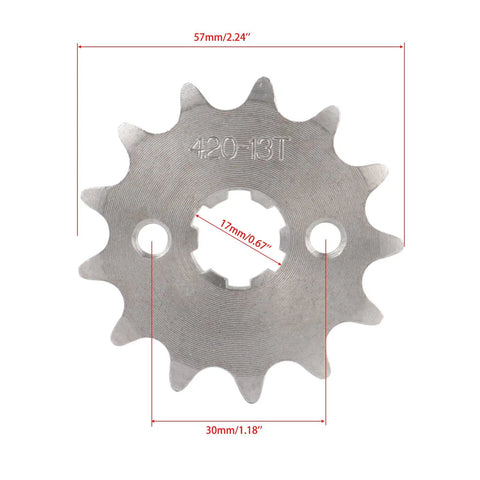 13T front sprocket for 420 Chain Sprocket Kit With 120 Link Chain And Breaker For Dirt Bikes ATVs Go Karts 17mm bore