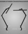 LED Desk Lamp With Clamp 17W Super Bright Swing Arm Task Light For Your Home Office Eye Caring Dimmable With Six Color Modes