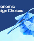 Castroviejo Micro Precise Needle Suture Holder With 5.5 Inch Straight Tip And Tungsten Carbide Jaws held in gloved hand.