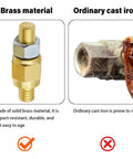 Comparison of heavy duty 2 pack car side post battery terminal brass studs and rusty ordinary cast iron fitting.
