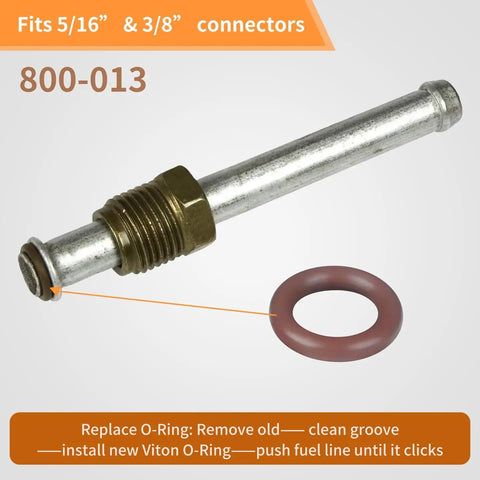 5/16 and 3/8 inch connector with O-ring from 24 Pack FKM Fuel Line O Ring Kit For Quick Connect Fittings Fits Harley Davidson.