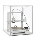 3D Printer Enclosure For Bambu Lab A1 With AMS Lite Dope Filtration, clear case, front view, containing 3D printer, improves air quality.