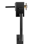 Side view of Front Door Handle Set With Deadbolt Lock, Heavy Duty Single Cylinder, Iron Black Finish, showing reversible lever