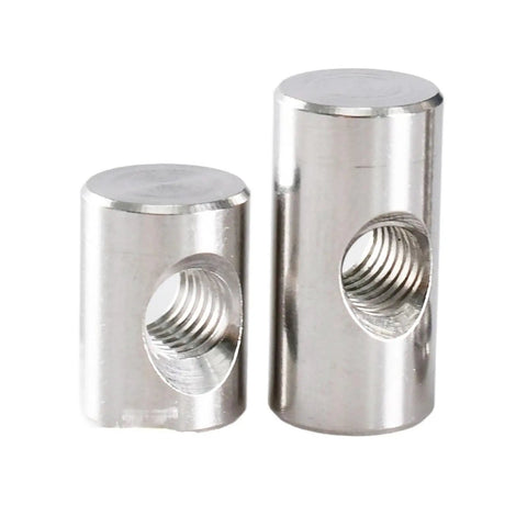 304 Stainless Steel Barrel Nuts For Furniture And Wood Joints M4 M5 M6 Dowel Cross Hole Slotted Fasteners Easy Install Rust Resistant