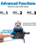 Pro Grade Precision Soldering Iron Station With Temperature Control Preset Channels C to F Conversion Sleep Mode Auto Shutdown Calibration Tools Compatible With C210 Tips For Micro Component Soldering channel preset display, handpiece on base