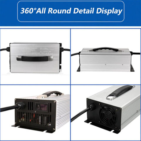 24V 50A Forklift Battery Charger With 50A 120A 175A 350A Anderson Plug for Lead Acid Batteries, aluminum housing, LCD display