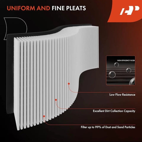 Engine Air Filter For Hyundai Accent 2012-2017 Veloster 2012-2017 Kia Rio 2012-2017 Soul 2012-2019 with fine pleats diagram