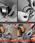 Pro Grade Piston Ring Pliers Kit with Ring Installer and Removal Tool demonstrating piston ring installation and removal