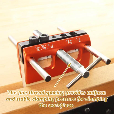 Patented Self Centering Dowel Jig Kit For Woodworking, Pro Grade Drilling Guide With 1/4, 5/16, 3/8, 7/16 And 1/2 Inch Bushings