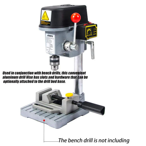 Mini Vise Clamp For Drill Press And Bench Projects With Quick Release Jaws Aluminum Alloy 3 Inch Capacity Multi Function Bench Vice Built Tough With Gold Plated Screws on drill press base