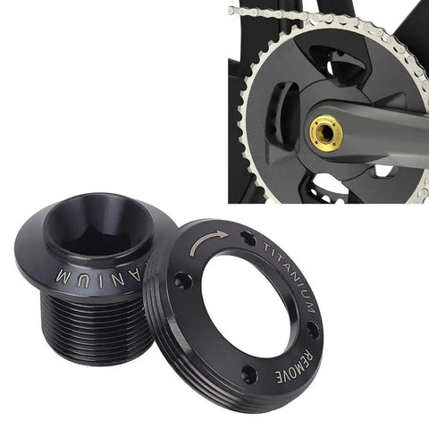 Beefy Titanium Alloy M18 Dub Crank Bolt With M30 Lock Ring Kit Black Replacement Set For DUB Cranksets Lightweight And Rock Solid Hardware For Secure Bike Crank Fixing black titanium crank bolt and lock ring kit with 10mm hex