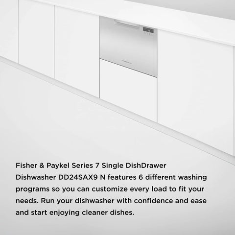 Fisher & Paykel Series 7 Contemporary Single DishDrawer Countertop Dishwasher in a modern kitchen setting.