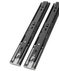 Pair of silent drawer slides for easy glide side mount three section adjustable 25 to 50 cm black rails for cabinets and dressers