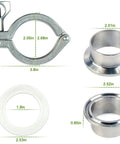 Heavy Duty 2 Inch Tri Clamp Sanitary Pipe Fittings Set In Stainless Steel 304 With Weld Ferrules Wing Nuts And Gasket Adjustable Clamp