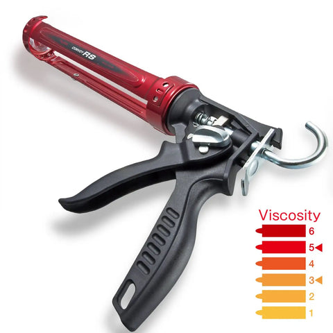 Caulking Tool Dual Thrust Caulk Gun For One Tenth Gallon Ten Ounce With Auto Flow Stop and 360 Degree Rotating Handle