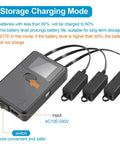 Fast USB Battery Charging Hub For Mini 3 Pro Drone, 3 Port Parallel Charger Recharging Three Batteries At Once, 8.5V 2A Per Port, Compact And Easy To Use, displaying storage charging mode instructions.