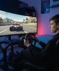 Person gaming on Ultrawide 45 Inch Curved Gaming Monitor With 5120 By 1440P 120Hz 32 By 9 HDR400 USB Type C 65W Power Delivery