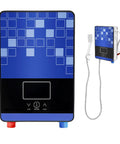 Tankless Instant Water Heater With 4500W Rapid Heating And Bright Led Screen in blue, compact design with adjustable temperature controls.