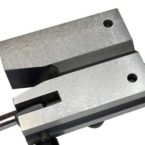 Dual Post Steel Surface Gage With Fine Adjustment, Retractable Base Pins, 4 Inch And 7 Inch Posts, V-Groove Bottom For Cylindrical Work, Angled Spindle For Above Or Below Base, Hardened Scriber Head With Spring