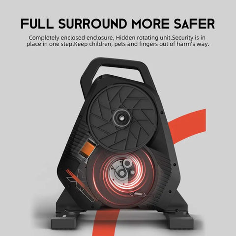 Quiet Portable Smart Bike Trainer For Indoor Rides With 18 Percent Slope Simulation, ANT Plus And BLE shown in enclosed design
