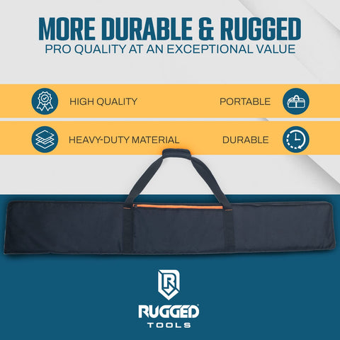 Beefy Heavy Duty Guide Rail Bag For Track Saw Guides Up To 59 Inches, Premium 600D Polyester shown with high-quality features