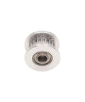 Premium Gt2 Idler Pulley With 20 Teeth And 4mm Bore Designed For 6mm Timing Belts crafted from durable aluminum, front view.