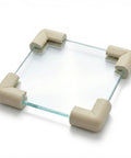 Super Slick U Shaped Baby Proofing Corner Guards For Glass Tables And Thin Furniture, Soft Eva Foam Edge Protectors With Grippy Sticky Pads, Gray Safety Bumpers on glass table edges.