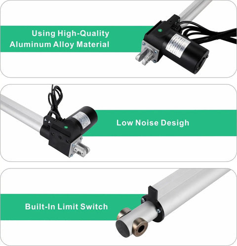 No Nonsense Dc Linear Actuator Built Tough For Smoother Operation And Rock Solid Push Pull Action with aluminum alloy material and low noise design.