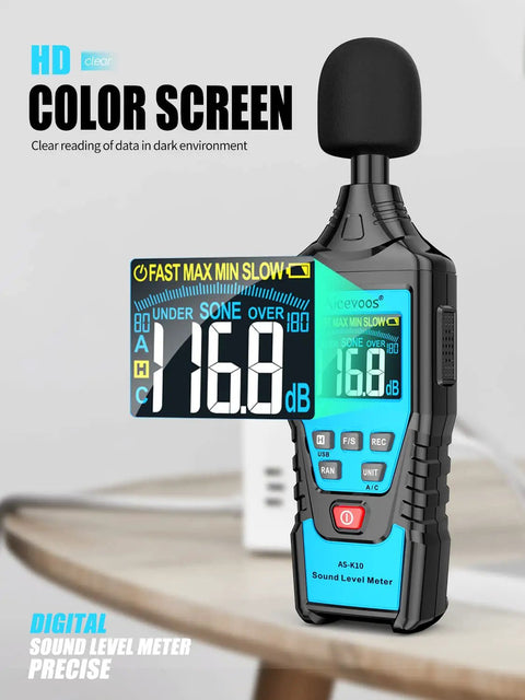 Decibel Meter Sound Level Meter For Precise Real Time Noise Readings From 30 dB To 130 dB Fast Response And High Accuracy display