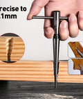 Two Pack Tapered Reamer Set With Six Fluted Chamfer Reamers And T Handle For Metal And Plastic Holes demonstration in wood