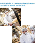 Workers in a lab wearing 24 Inch Disposable Bouffant Cap White 100 Pack Hair Net Big Fit For Thick Long Hair Lightweight Budget Bulk Pack For Cooking Food Prep Medical PPE Salon Facial Treatments Grooming And Cleanroom Use.