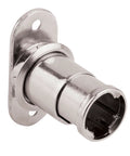 Bayonet Cam Lock For Furniture And Office Cabinets, 18 Mm Cylinder Diameter, 22 Mm Lock Length, Right-Hand With Rosette Escutcheon