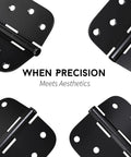 Matte Black Door Hinges 4x4 Inch With 5/8 Radius Corners 12 Pack Includes 96 Screws For Interior And Exterior Doors, Heavy Duty Steel