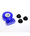 Hot Racing SHS88M blue CNC aluminum servo saver plate and 3 black rubber grommets