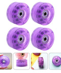 Glitter Purple 82A Quad Roller Skate Wheels 4 Pack PU Replacement Wheels For Outdoor Indoor Use Durable Sturdy Skating Parts