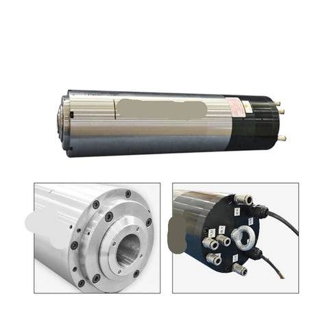 Heavy Duty 5.5KW BT30 Water Cooled ATC Spindle 18000 RPM for CNC with stainless steel body and tool connection details.