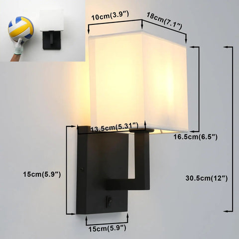 Indoor Vanity Wall Sconce Set Of 2 With On Off Switches Brass Modern Boho Vintage Industrial Light with square fabric shade