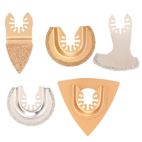 Five Piece Cemented Carbide Oscillating Saw Blades For Wood Plastic Hole Cutting Universal Fit Durable Multi Tool Blades Set