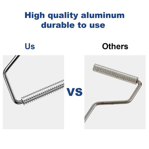 Comparison of Paddle Tool For Fiberglass Laminating Bubble Roller With Aluminum Head vs standard roller, highlighting durability