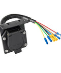 7 Way RV Trailer Light Connector Socket 7 Pin Wiring Harness with Mounting Bracket and multicolored wires