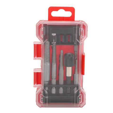 Awesome 11 Piece Screw Extractor Set For Easy Removal Of Broken Bolts And Damaged Threads Perfect For Drilling And Repairing Aluminum And Hard Plastic Mechanical Jobs With Handy Storage Box, red case