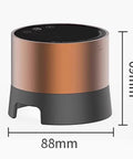 Smart Automatic Espresso Coffee Tamper With Digital Touch Panel Plus Twenty Adjustable Pressure Levels For Precision Ground Compaction, showing dimensions.