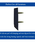 Heavy Duty Rubber Furniture Bumpers 20 Pack Rectangular Leg Pads in black with screws for easy setup on furniture legs.